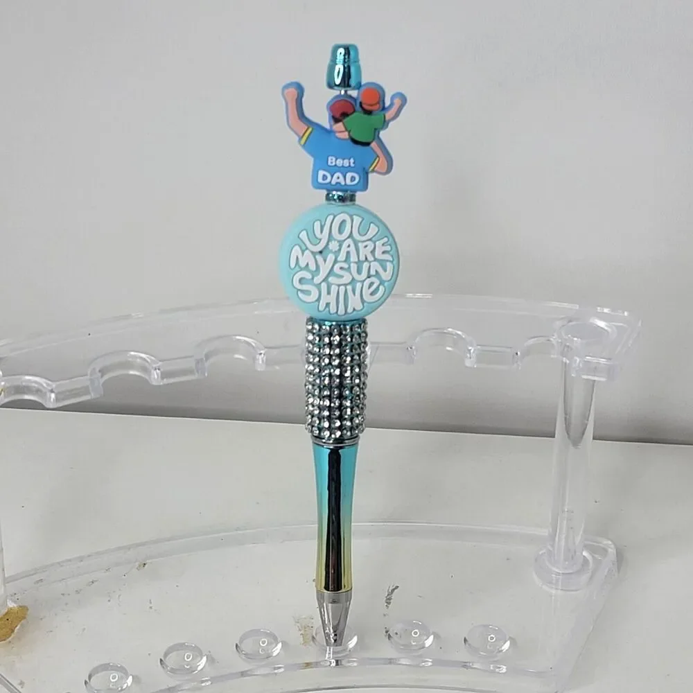 Focal Funny Beaded Pen Best Dad You Are My Sunshine Blue Rhineston Base
